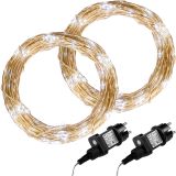 Set de 2 bucăți de lanțuri luminoase - 100 LED, alb rece