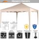 Cort de grădină INSTENT - 3x3m, șampanie + 2 pereți laterali