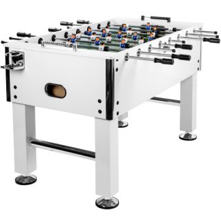 Masă de fotbal profesional Leeds, 140 x 73 x 87 cm, alb