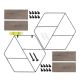 STILISTA Raft hexagonal de perete,lemn întunecat 51x58x11 cm