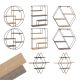 STILISTA Raft hexagonal de perete,lemn deschis 51x58x11 cm