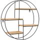STILISTA Raft rotund de perete, sv. lemn, 48 x 48 x 12 cm
