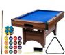 Masă de biliard 6 ft GamesPlanet, maro/albastru