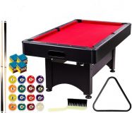 Masă de biliard 6 ft GamesPlanet, negru/roșu