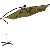 STILISTA Umbrelă de grădină LED cu mâner 3 m, kaki