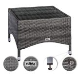 STILISTA Masă pliabilă 58 x 58 cm, polyrattan, crem