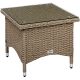 Stilista Masă pliabilă Polyrattan, 50 x 50 cm, crem