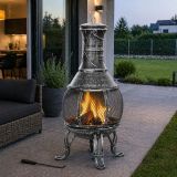 STILISTA Șemineu terasă, 89 cm, argintiu / gri