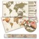 Harta răzuibilă a lumii în stil vintage, 100 x 45 cm