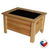 Jardinieră rustică din lemn, 58x45x37 cm, cu textile incluse