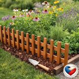 Gărduleț din lemn pentru straturi de flori, pin/măceș, 100 x