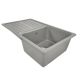 Chiuvetă din granit cu scurgere, gri, 76 x 46 cm