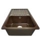 Chiuvetă din granit cu dispozitiv de scurgere, maro, 76 x 46