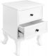 Noptieră cu 2 sertare, alb