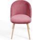 Set de 2x scaune de masă din catifea, roz