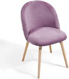 Set de scaune de masă din catifea, 2 buc - violet
