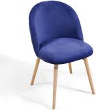 Set de 2 x  scaune de masă din catifea, albastru regal