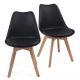 Set de 2 x scaune de luat masă din plastic,  negru