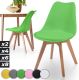 Set de scaune de luat masă din plastic, 2 buc, verde