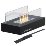 Șemineu de masă din oțel inoxidabil, negru, 350 x 182 x 146 mm