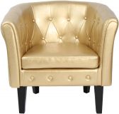 Fotoliu Chesterfield, 58 x 71 x 70 cm, auriu