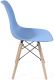 Set de 2x scaune de luat masă din plastic, albastru