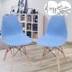 Set de 2x scaune de luat masă din plastic, albastru