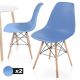 Set de 2x scaune de luat masă din plastic, albastru