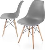 Miadomodo Set de 2 scaune de sufragerie cu scaun din plastic