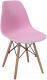 Set de 2x scaune de luat masă din plastic, roz