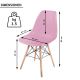 Set de 2x scaune de luat masă din plastic, roz