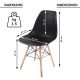 Set de scaune de luat masa din plastic, 2 bucăți, negru