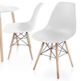 Miadomodo Set de 2 scaune de sufragerie cu scaun din plastic