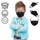 Masca protectie pentru copii, bumbac 10 buc - negru