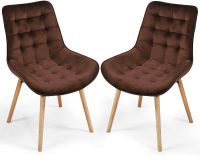 Set de 2 x scaune matlasate , maro