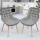 Set de 2 x scaune matlasate, gri