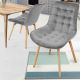 Set de 2 x scaune matlasate, gri