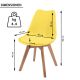 Set de scaune de luat masa plastic, 2 buc, galben