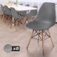 MIADOMODO Set de 8 scaune de luat masă plastic - gri