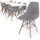 MIADOMODO Set de 8 scaune de luat masă plastic - gri