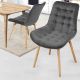 MIADOMODO Set scaune de sufragerie matlasate, gri închis 2 b