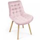 MIADOMODO Set 2 scaune de sufragerie capitonate,roz