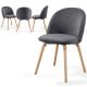 MIADOMODO Set de scaune de masă catifea, gri, 4 buc