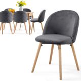 MIADOMODO Set de scaune de sufragerie din catifea, gri închi