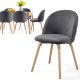 MIADOMODO Set de scaune de sufragerie din catifea, gri închi