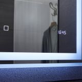 Aquamarin Oglindă de baie cu iluminare LED, 80 x 60 cm