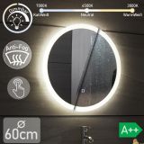 AQUAMARIN Oglindă cu LED pentru baie, rotundă, 60 cm