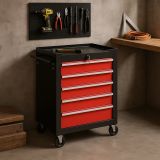 TIMBERTECH Cărucior pentru atelier pe roți, 5 sertare cu ins