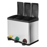 Jago Coș de gunoi pentru deșeuri separate 60 L, din oțel ino