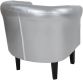 Fotoliu club Chesterfield cu taburet, argintiu